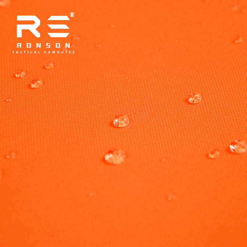 Rongsheng in stock Fluorescent Orange Orange 1000D Polyester Vacated Silk Fabric Wear-resistant High Strength Waterproof PU Oxford Fabric