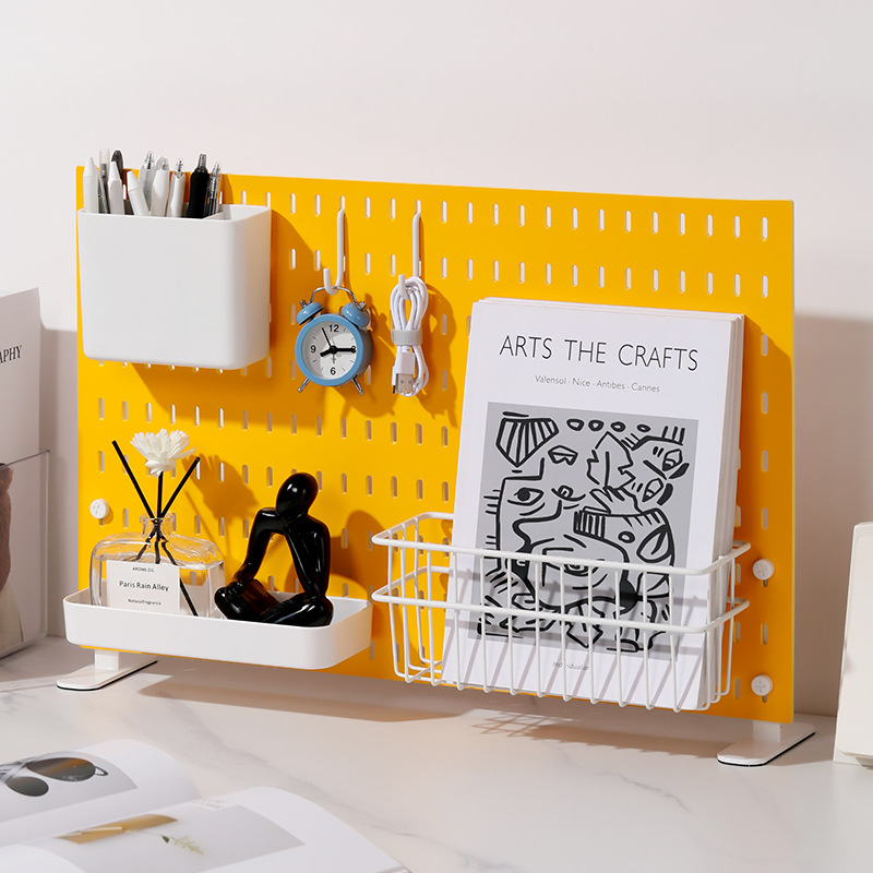 Desktop Hole Board Storage Rack Punch-Free Vertical Student Desk Computer Desk Storage Rack Display Rack