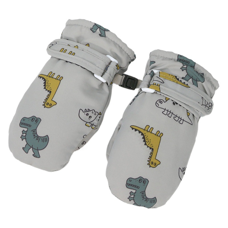 Children's gloves cross-border new baby ski gloves non-slip warm baby gloves quick-drying waterproof fabric fleece-lined