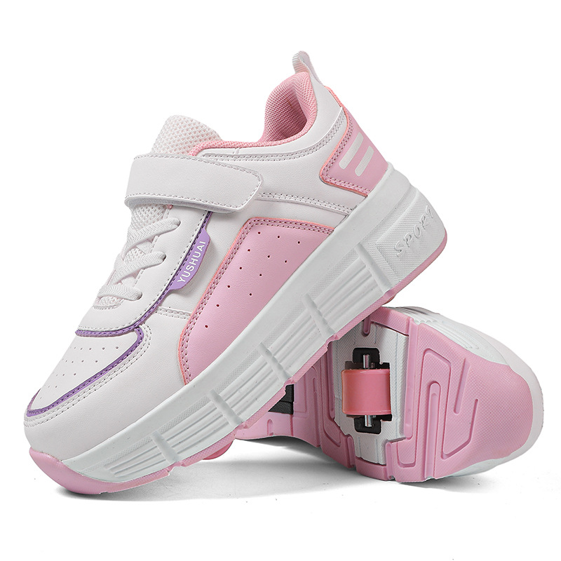 Children's heloon shoes for boys and girls adult bursting shoes double-wheeled skates shoes with wheels female student roller skates