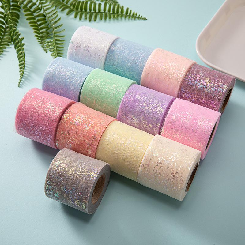 in stock Flash Phantom Map Tulle Ribbon Roll DIY Handmade Hairpin Bow Costume Lace Material Decoration