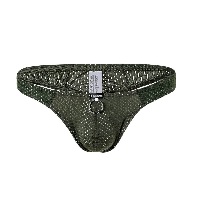 Picture of Thong men's sexy breathable fashion underwear honeycomb mesh ice silk nylon high-end comfortable T pants
