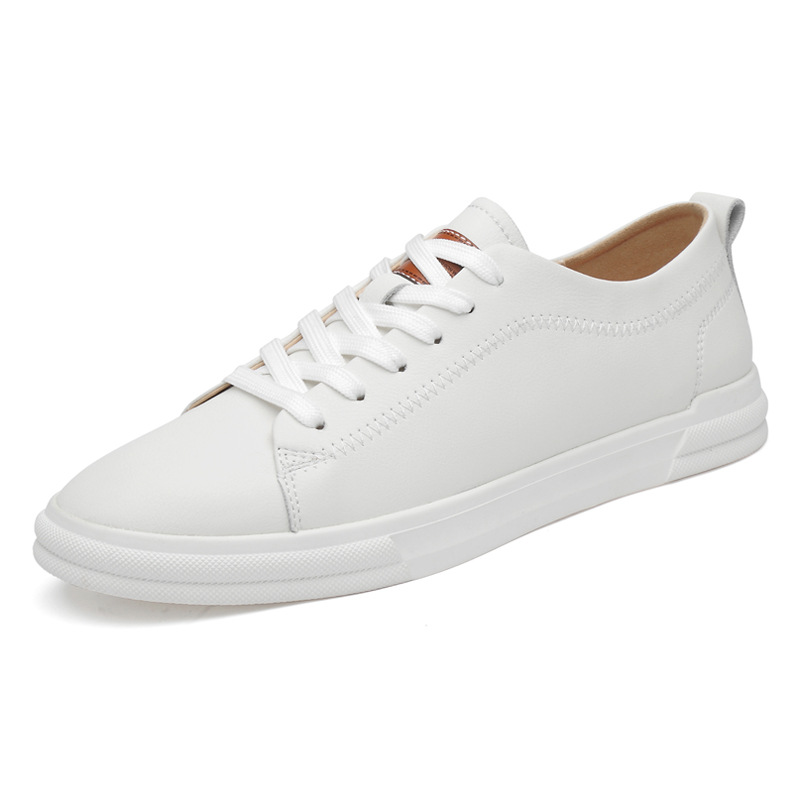 9153 men's shoes inner height-increasing board shoes small white shoes spring low lace-up leather flat all-match sports casual shoes