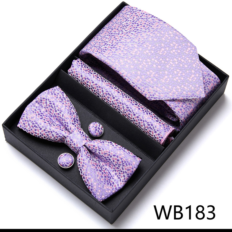 Picture of Men's tie bow tie set gift box 6 sets group tie business formal wedding tie manufacturers wholesale