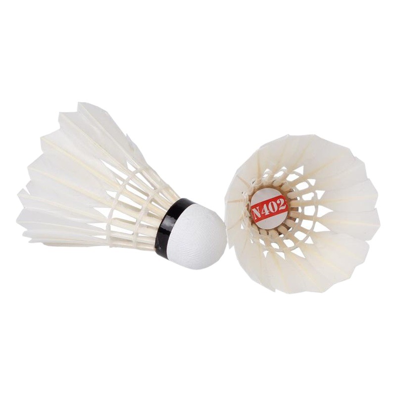 Dhs/Double Happiness Badminton 12-Pack N402 Badminton 12-Pack Cork Ball Head Badminton Resistant Duck Feather