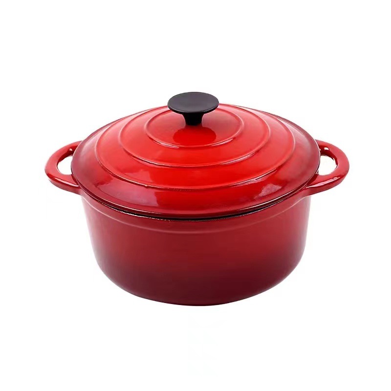 Hebei Enamel Pot Cast Iron Thickened Binaural Soup Pot Set Enamel Pot 20cm Enamel Stew Pot Gas Universal