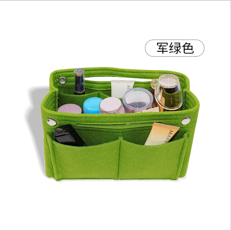 Picture of Factory wholesale felt cosmetic bag multi-functional Women's Travel liner bag large capacity felt snap storage bag