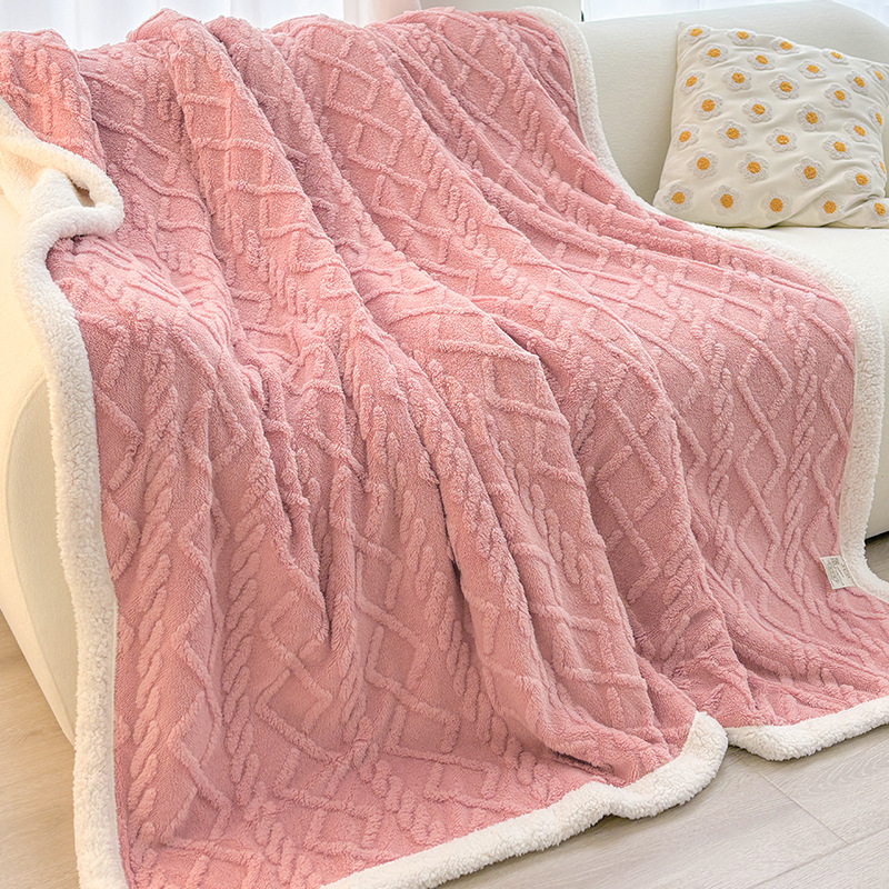 Picture of Winter Tafu Fleece Blanket Double Thickened Coral Fleece Blanket Lamb Fleece Nap Blanket Sofa Blanket Autumn and Winter