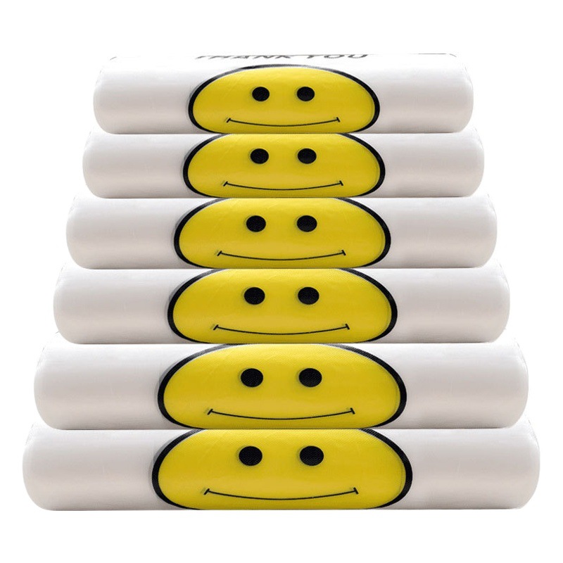 Smiley face plastic bag fruit takeaway packing bag convenience store supermarket shopping bag vest handbag