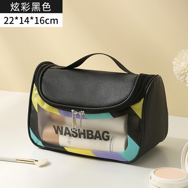 Picture of Waterproof Wash Bag Large Capacity Travel Cosmetic Storage Bag High-grade Sense Portable Transparent PVC Wash Bag for Women