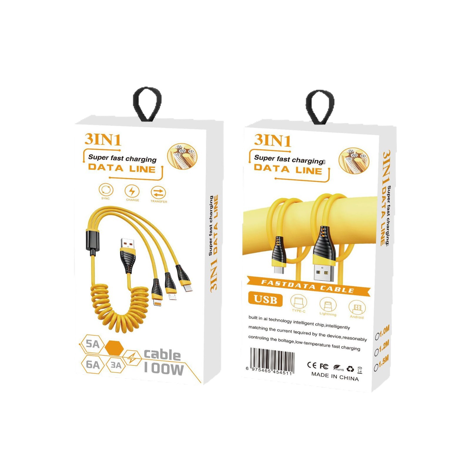 Picture of 100W Three-In-One Data Cable Neutral Packaging Box in Stock