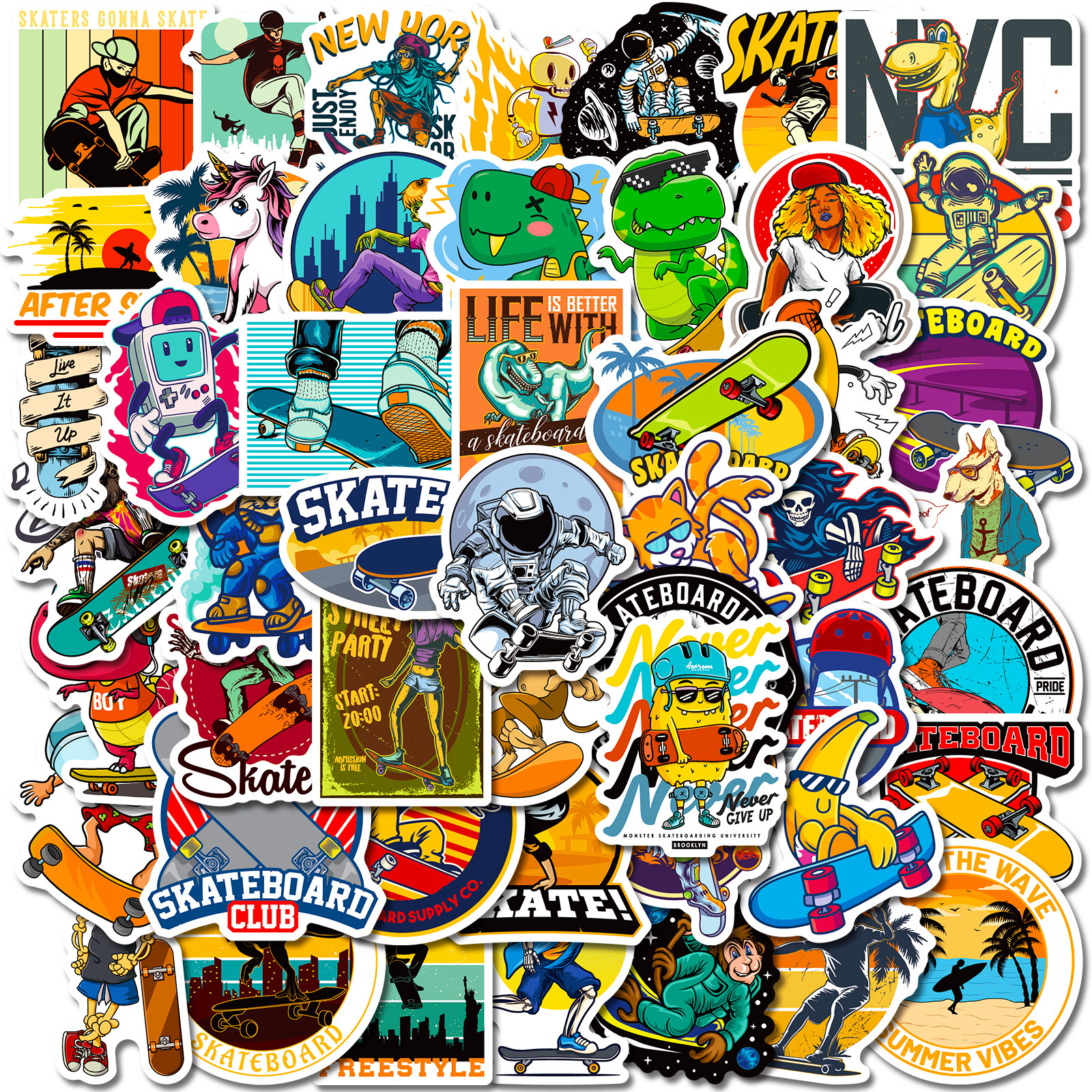 50 cool skateboard stickers personalized cartoon hand account balance car scooter luggage guitar car graffiti