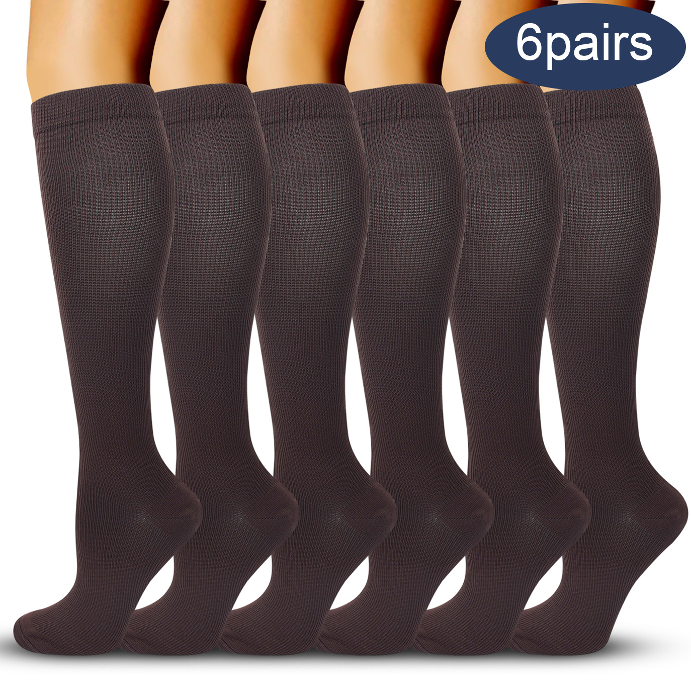 Picture of Solid Color Sports Compression Socks Anti-flexure Compression Socks Running Stretch Socks Suitable for Nurse Wrap Calf