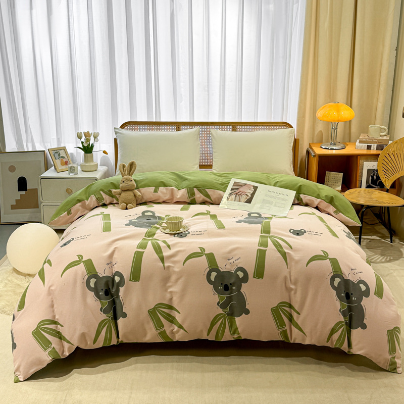 Picture of Cotton brushed duvet cover single piece modern simple single double dormitory thickened quilt cover pure cotton duvet cover single piece