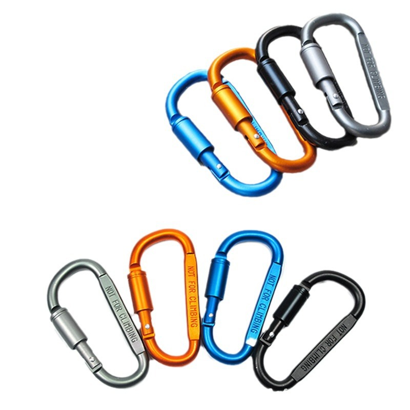 Picture of Outdoor aluminum alloy D-type quick hanging travel camping carabiner equipment camping carabiner large hanging buckle