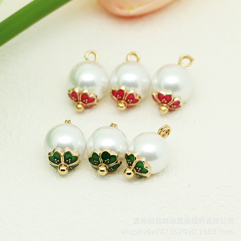 Pearl Cheongsam Buttons Metal Tori Hanfu Buttons Chinese Style Tang Suit Antique Decorative Buckle in stock Wholesale