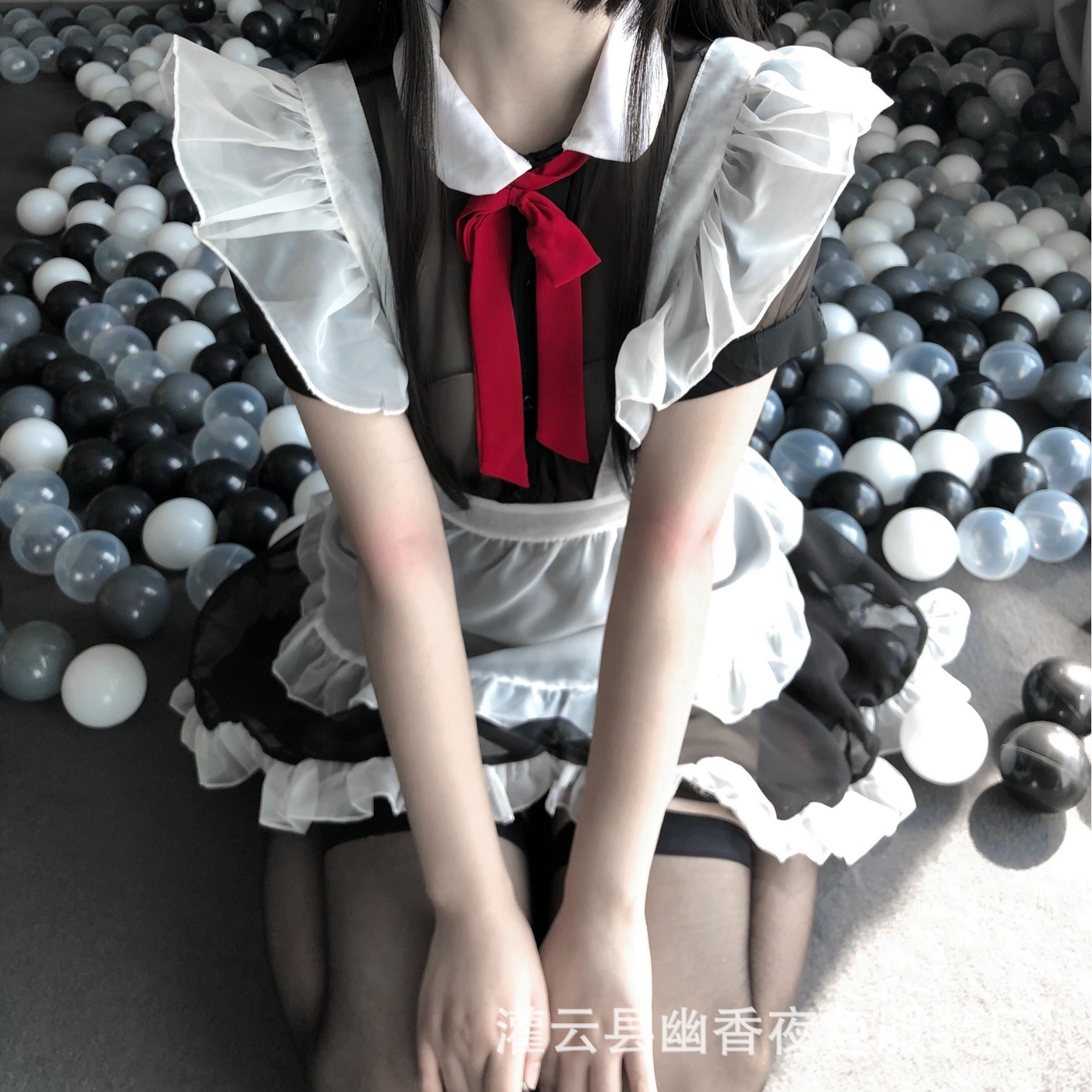 Sexy Underwear Uniform Temptation Strap Apron Mesh Perspective Role Playing Sexy Maid suit 282