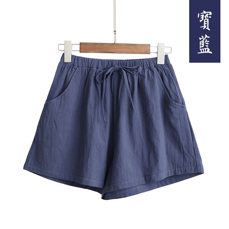 Picture of 2022 New High Waist Cotton and Linen Shorts Women's Linen Slim Loose Hot Pants Large Size Thin Casual Elastic Waist Pants