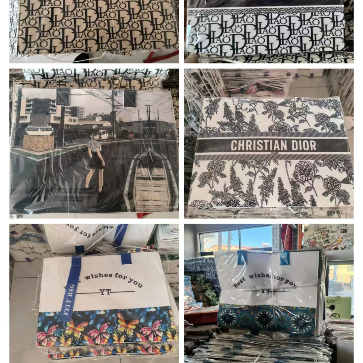 Chinese Style Felt Bag Heat Transfer Printing Yt Ribbon Versatile Printed Handbag Shopping Bag Storage Bag Can Add Logo Creativity