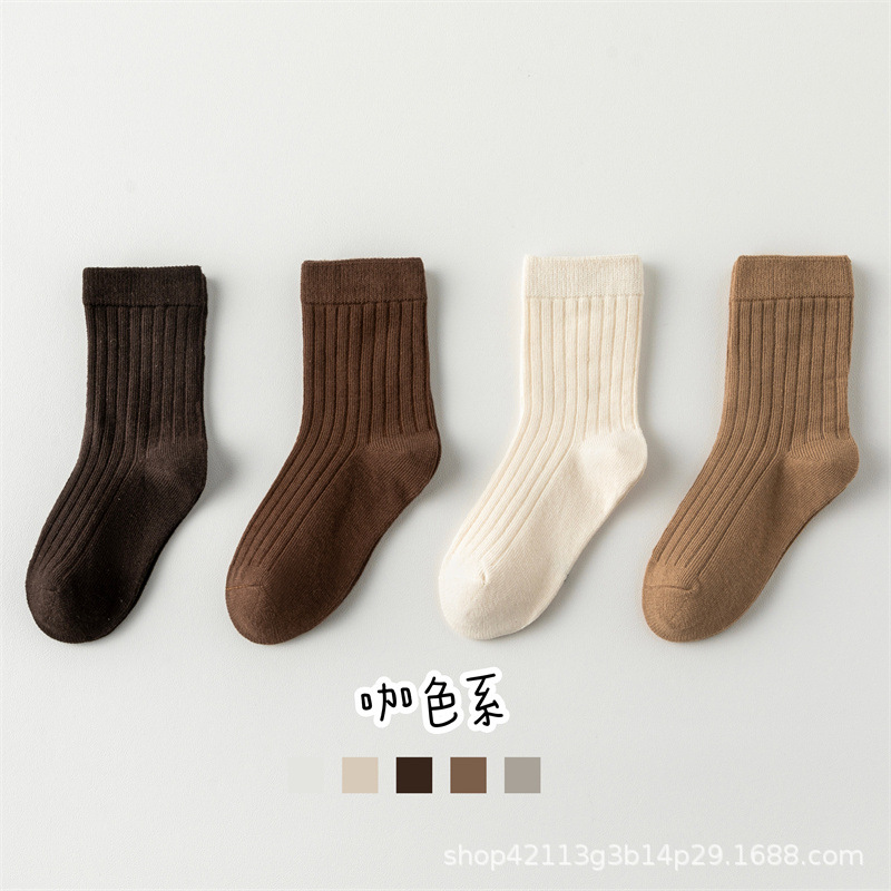 Picture of Children's socks spring and autumn Class A cotton boys' and girls' socks Korean style solid color baby mid-calf socks autumn medium and large children's fashion