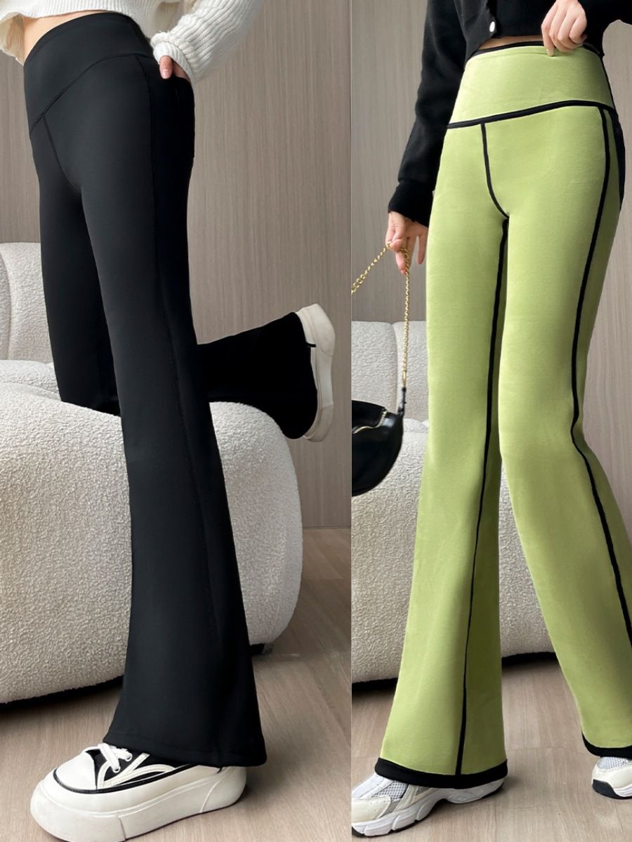Picture of Flared Pants with Back Pockets, Barbie Pants, Tummy Control Leggings for Women, Autumn and Winter Style, Can Be Worn Outside, Shark Pants with Pocket Design