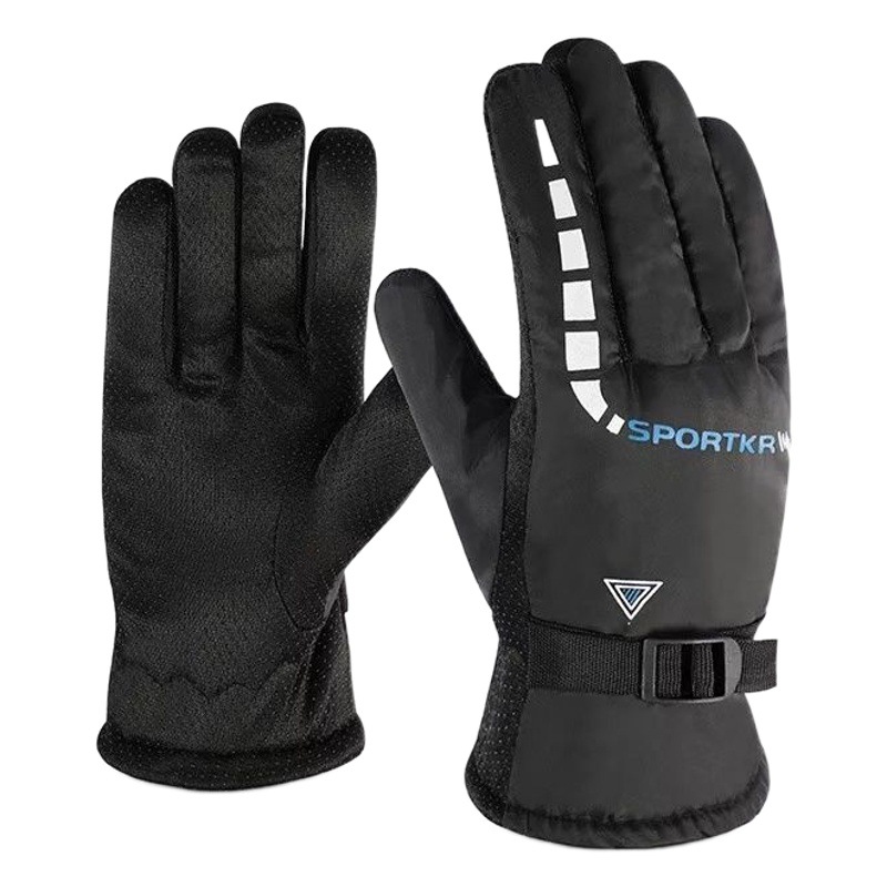 Picture of Manufacturer Winter Gloves Men's Triangle Cotton Warm Ski Motorcycle Electric Vehicle Riding Plus Velvet Thickening Wholesale Model