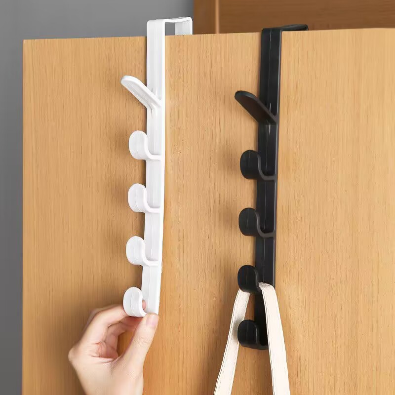 Picture of Door Hook Coat Hook Punch-free Door Hanger Artifact Cabinet Wardrobe Dormitory Door Hook Storage Rack