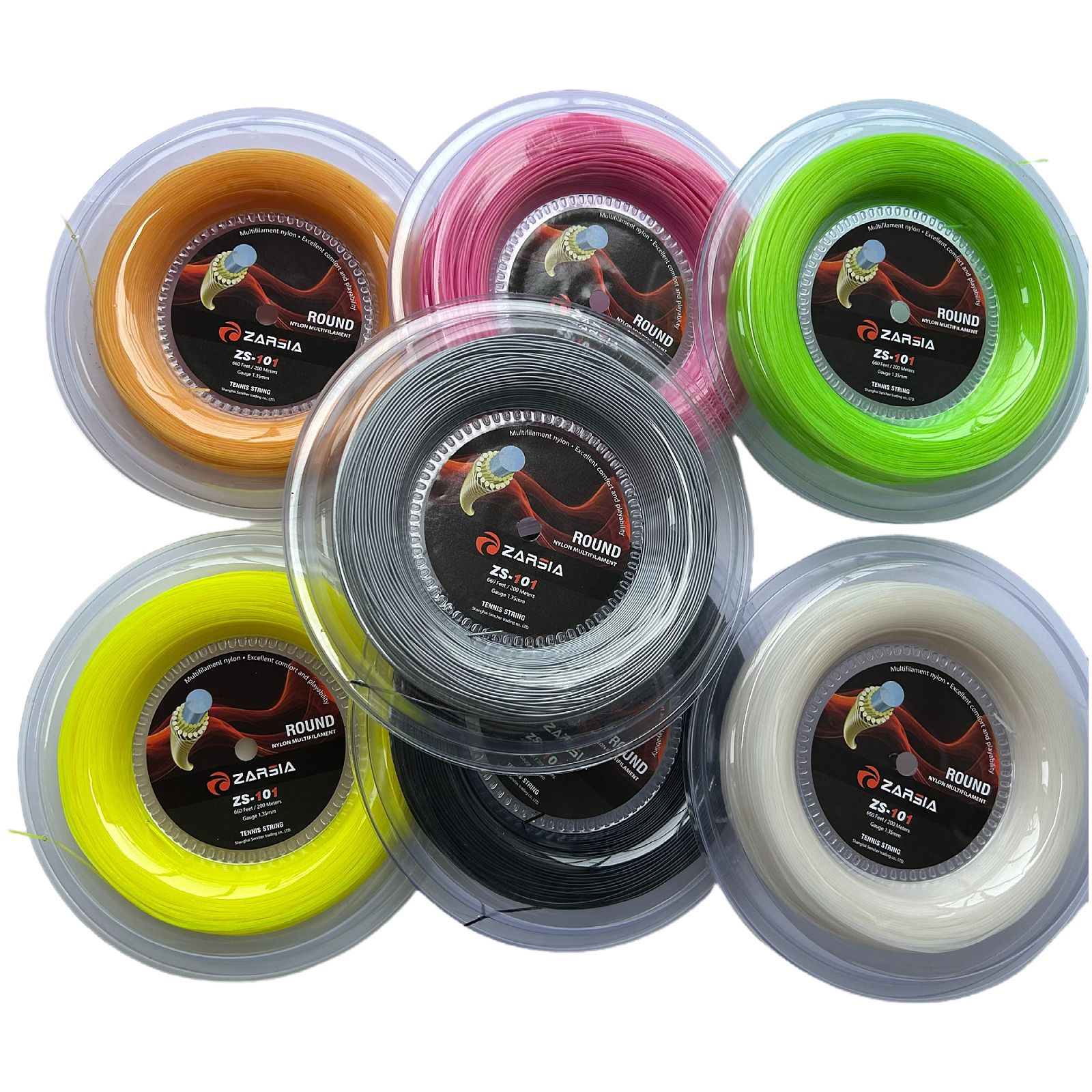 Multi-Color Spot Zarsia Nylon Tennis String High Elastic Large Tennis Racket String Soft String Novice Training String 200m