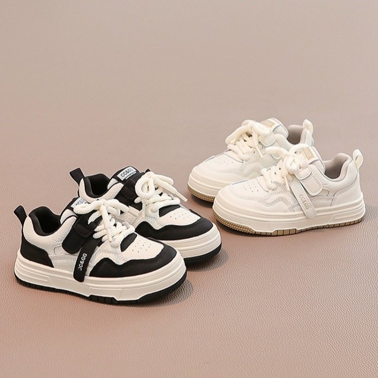 Girls' Shoes Children's Sports Sneakers 2024 Spring and Autumn New Spring Boys' Big Children Breathable Casual Low-top White