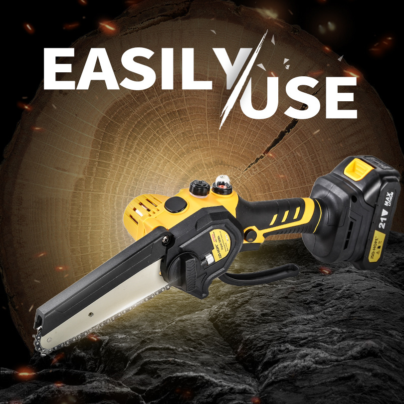 Cross-Border 6inch Brushed Electric Chain Saw Outdoor Wireless Small Portable Chainsaw Tree Felling Logging Chain Saw