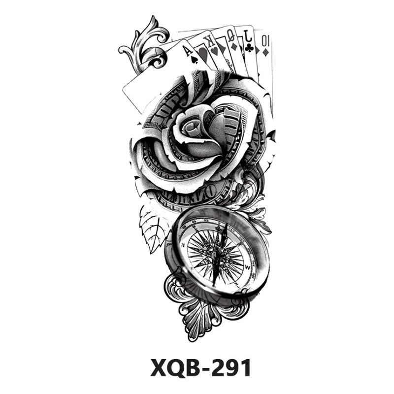 New cross-border wholesale color flower tattoo stickers disposable tattoo stickers waterproof sweat-proof black and white tattoo direct sales