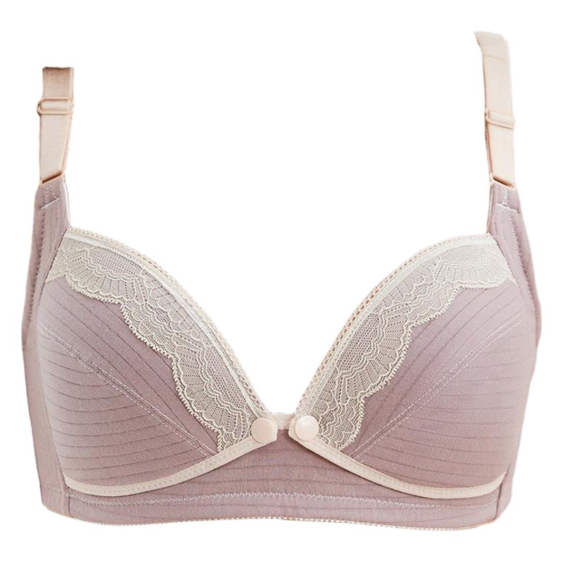 Pregnant women's underwear nursing bra front open buckle lace bra without steel ring large size postpartum nursing foreign trade cross-border bra