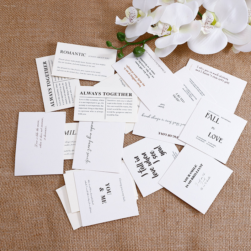 Net red literary bouquet greeting card simple English hanging card elevator flowers floral packaging materials wholesale message card
