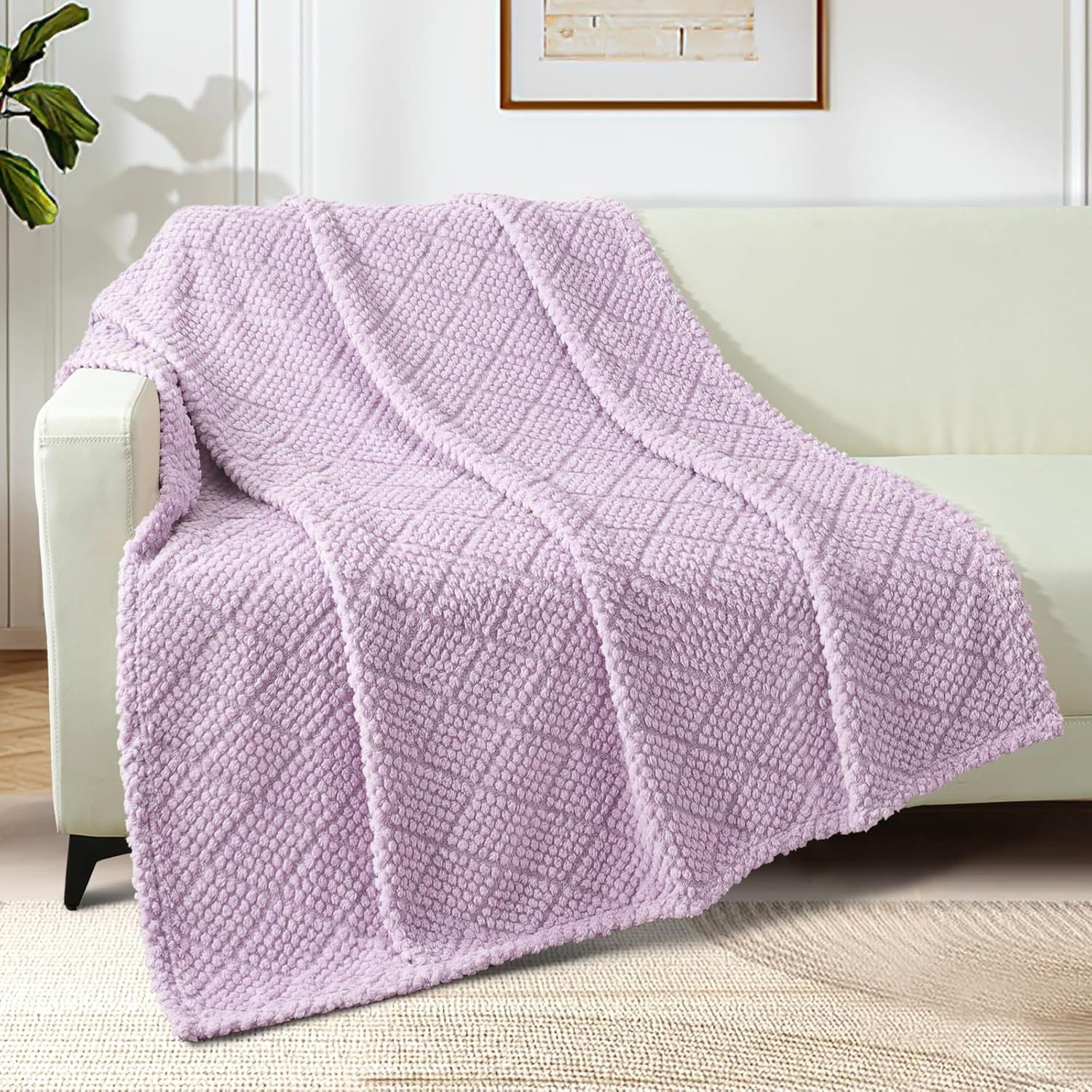 Picture of Cross-Border Mesh Corn Grain Flannel Blanket, Thickened and Fleece-Lined, Suitable for Office Nap, Skin-Friendly, Ultra-Soft Blanket