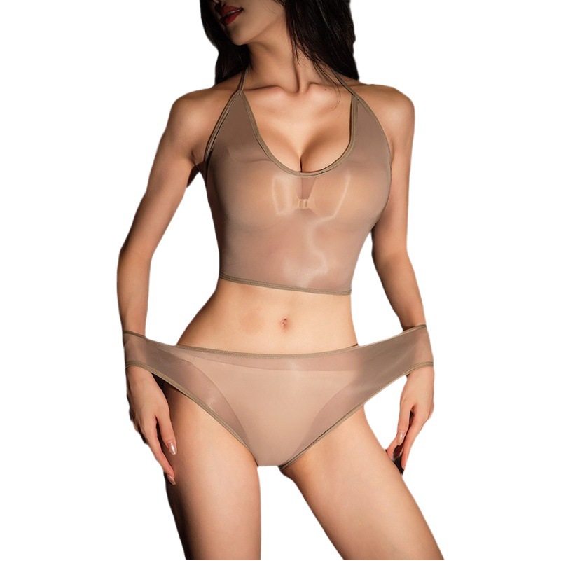 5D Bright Transparent Panoramic Seamless Sexy Stockings suit Strap Underwear Adjustable Sexy Temptation plus size Panties