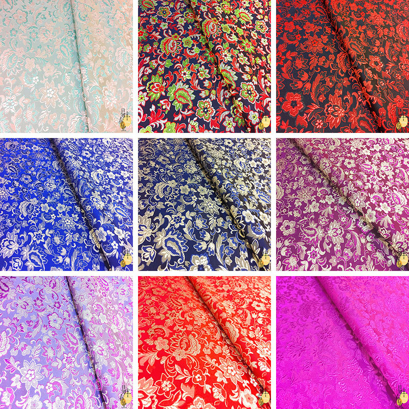 Real Three Five Open Mouth Smile Imitation Silk Brocade Silk Fabric Antique Tang Suit Cheongsam Hanfu Sachet Fabric