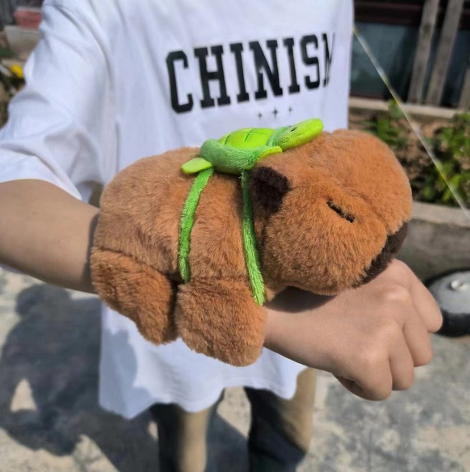 Picture of Trendy Capybara Snap Ring Bracelet Plush Toy Cross-Border Creative Capybara Doll Wagging Tail Wristband