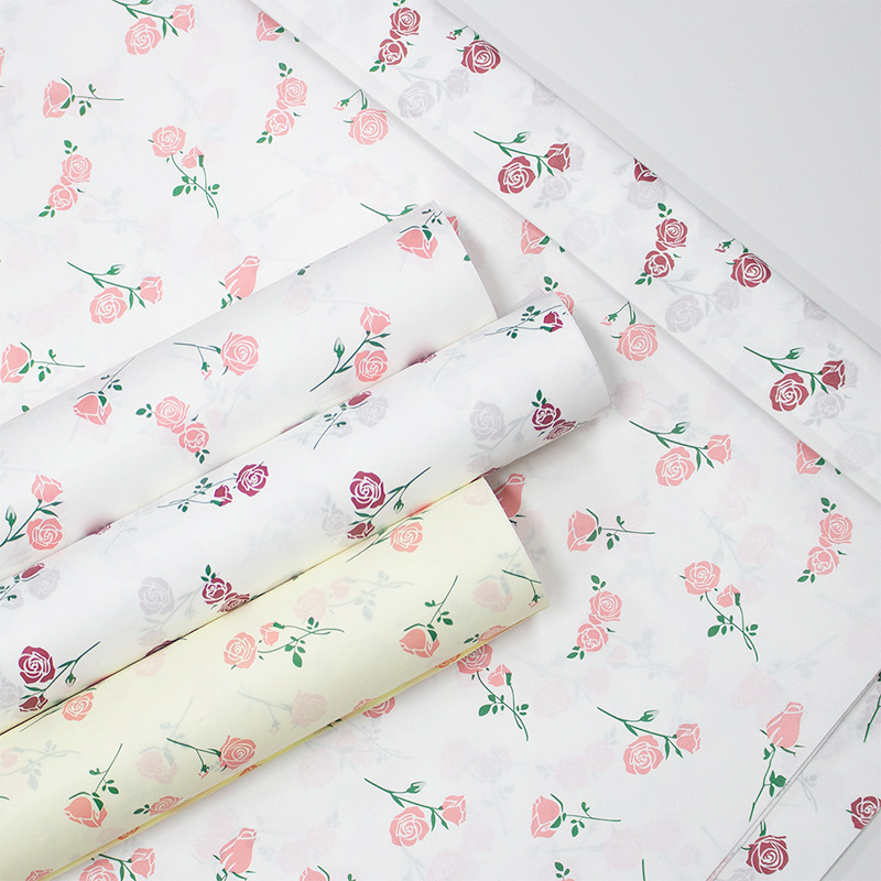 38g Thickened Printed Sydney Paper Wrapping Paper Rose Bouquet Backing Advanced Ins Wind Lining Paper