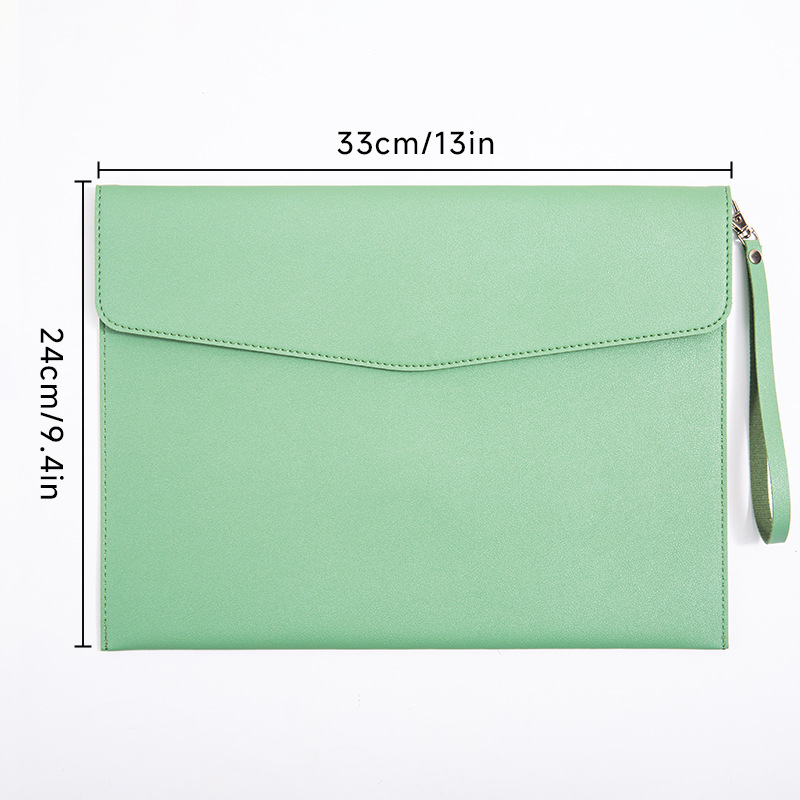 Picture of A4 leather file bag thickened file bag waterproof data bag business briefcase bill storage bag custom logo