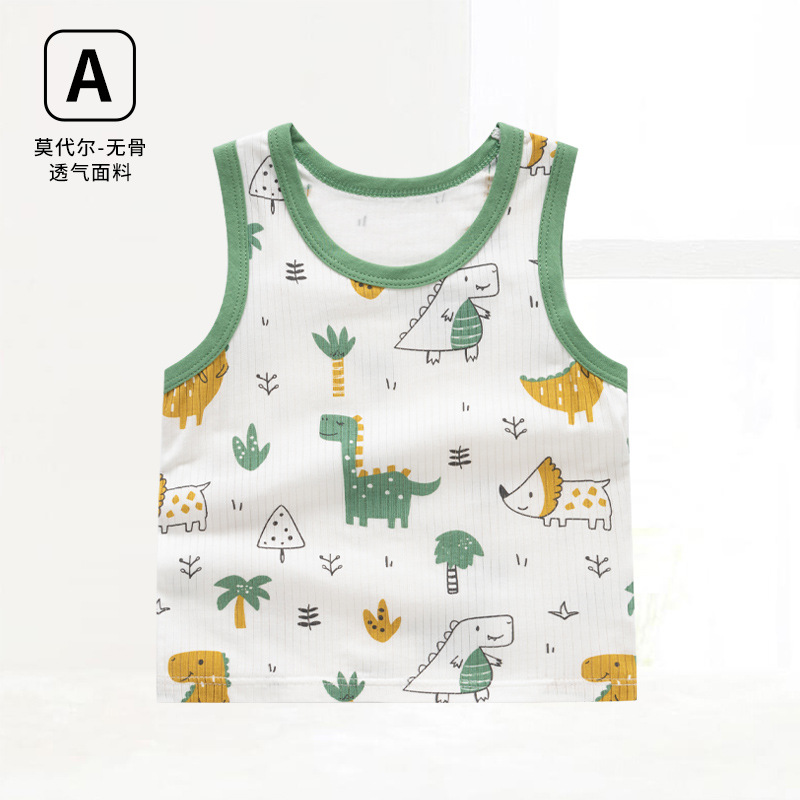 Picture of in stock wholesale baby vest summer children a summer top modal boneless baby base clothes