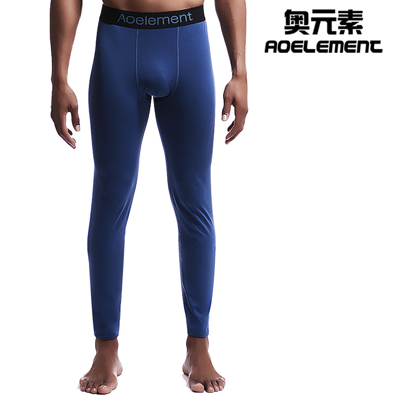 Picture of Men's long autumn pants single fleece-lined thin pants youth line pants warm pants slim autumn and winter leggings wool pants men