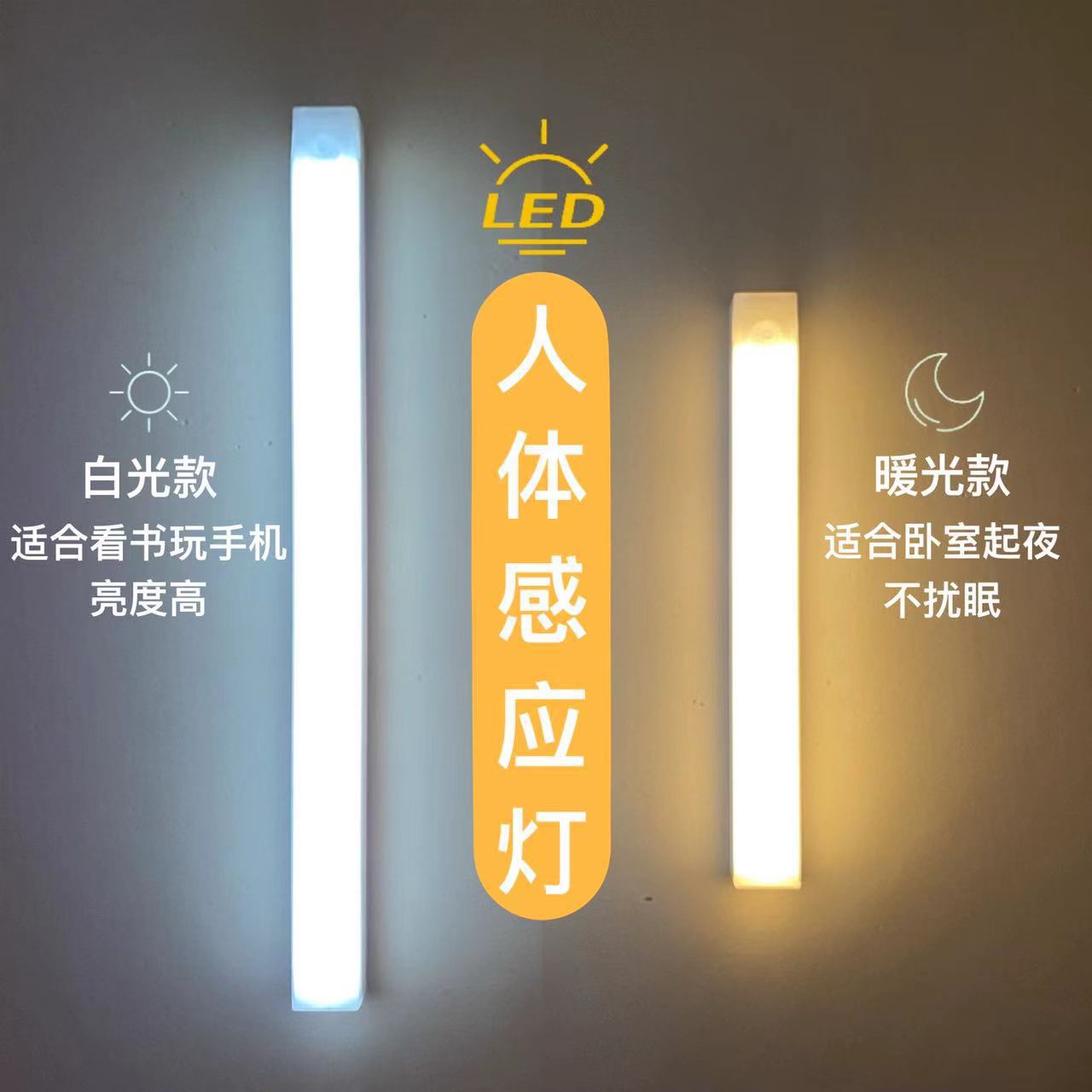 Smart cabinet lights LED bedroom bedside wardrobe magnetic light strip creative charging induction lights light
