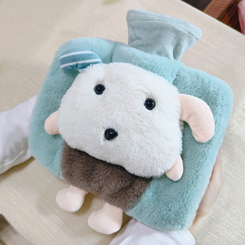 Picture of Pvc Plush Double-Hand Water-Filled Hot Water Bottle, Thickened and Washable Hot Water Bottle Cover, Belly Warmer, Hand Warmer, Cross-Border