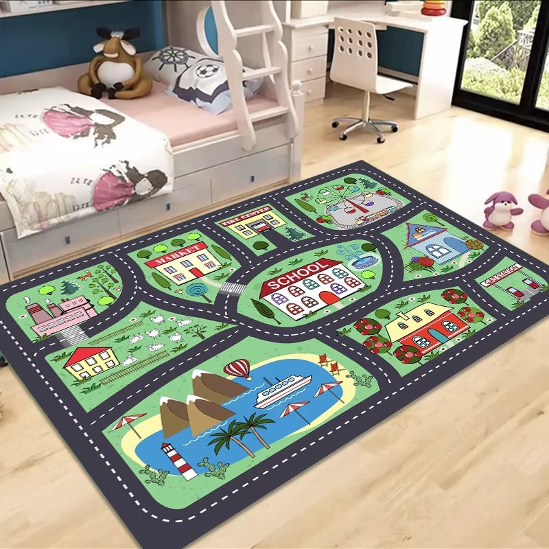 Kindergarten Digital Carpet Early Education Center Children's Floor Mat Game Educational Washable Track Maze Crystal Velvet Carpet