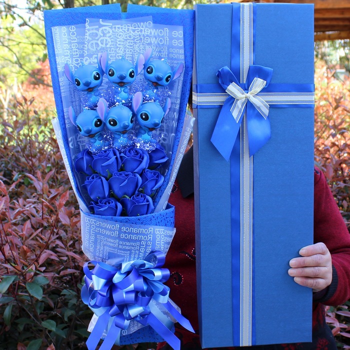 Stitch bouquet stitch cartoon Bouquet Soap flower gift box birthday graduation Valentine's Day gift box