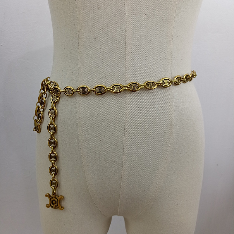 Retro Chanel style Arc de Triomphe waist chain women's suit skirt decoration all-match metal chain belt waist pants chain