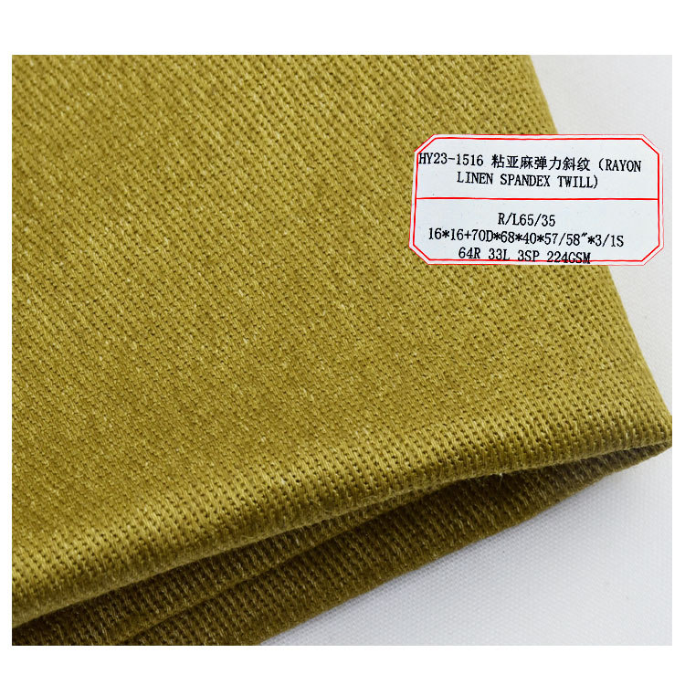 New hot autumn women's casual clothing skirt fabric 224gsm viscose linen elastic twill