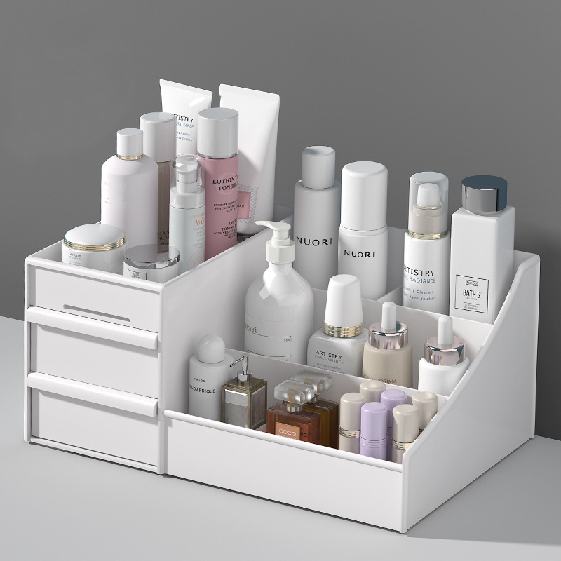 Picture of Drawer type cosmetic box dormitory finishing plastic rack cosmetics skin care dressing table desktop storage box wholesale