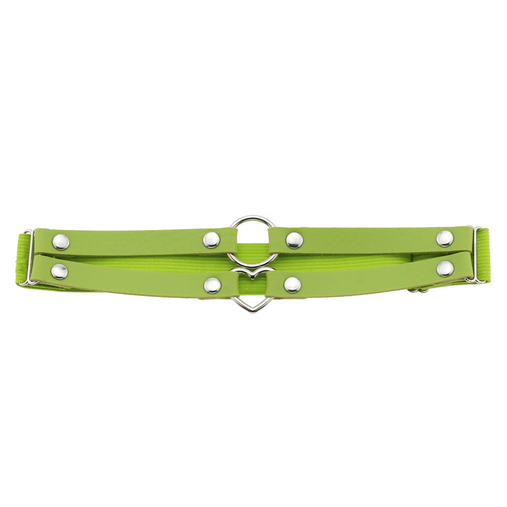 Picture of Cross-border personality temperament sexy punk style double-line ring leather thigh ring peach-shaped love-shaped elastic garter belt