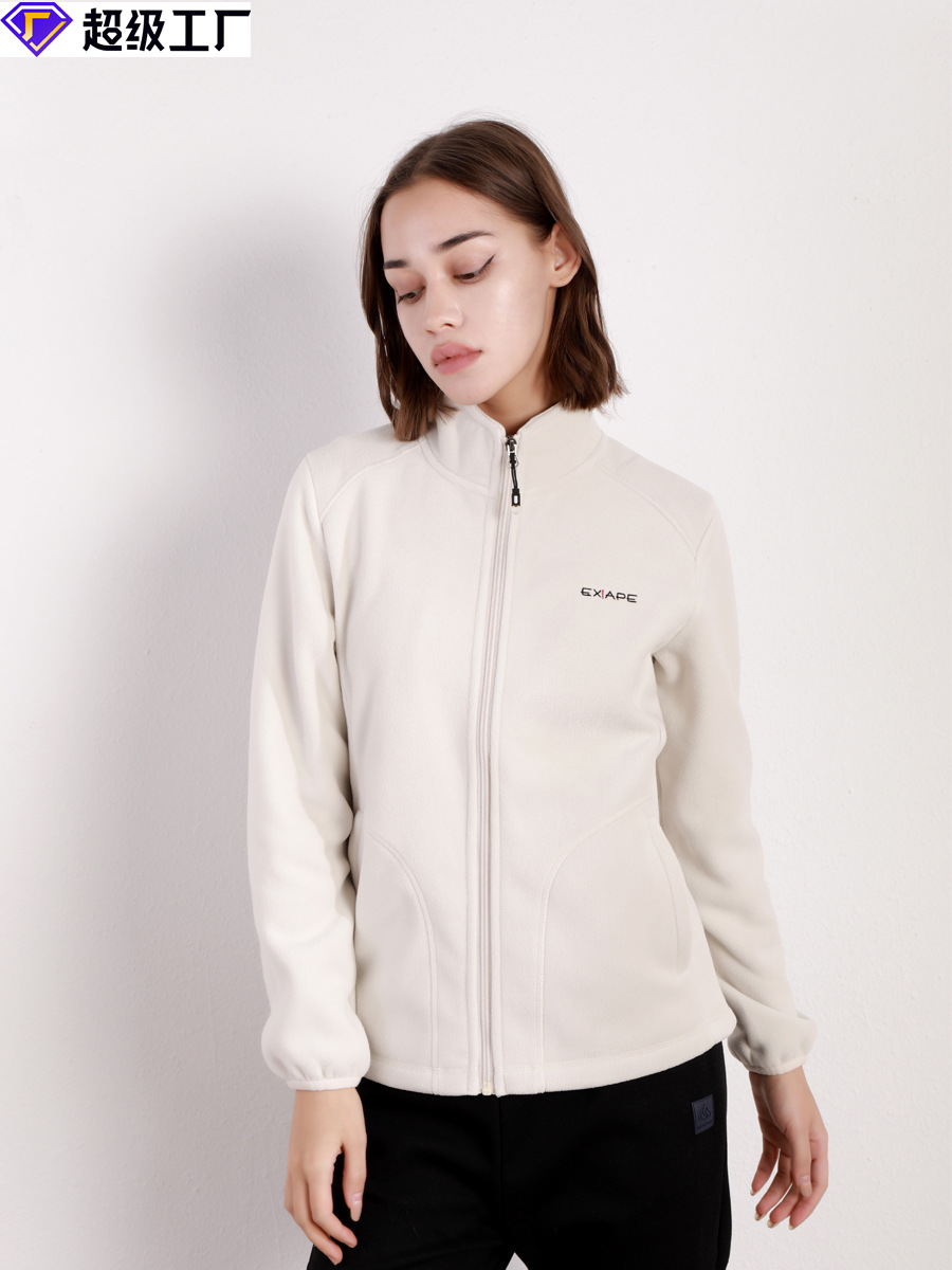 Winter Logo Fleece Jacket for Men, Outdoor Fleece for Women, Hiking and Mountaineering Fleece Clothing, Thickened and Warm